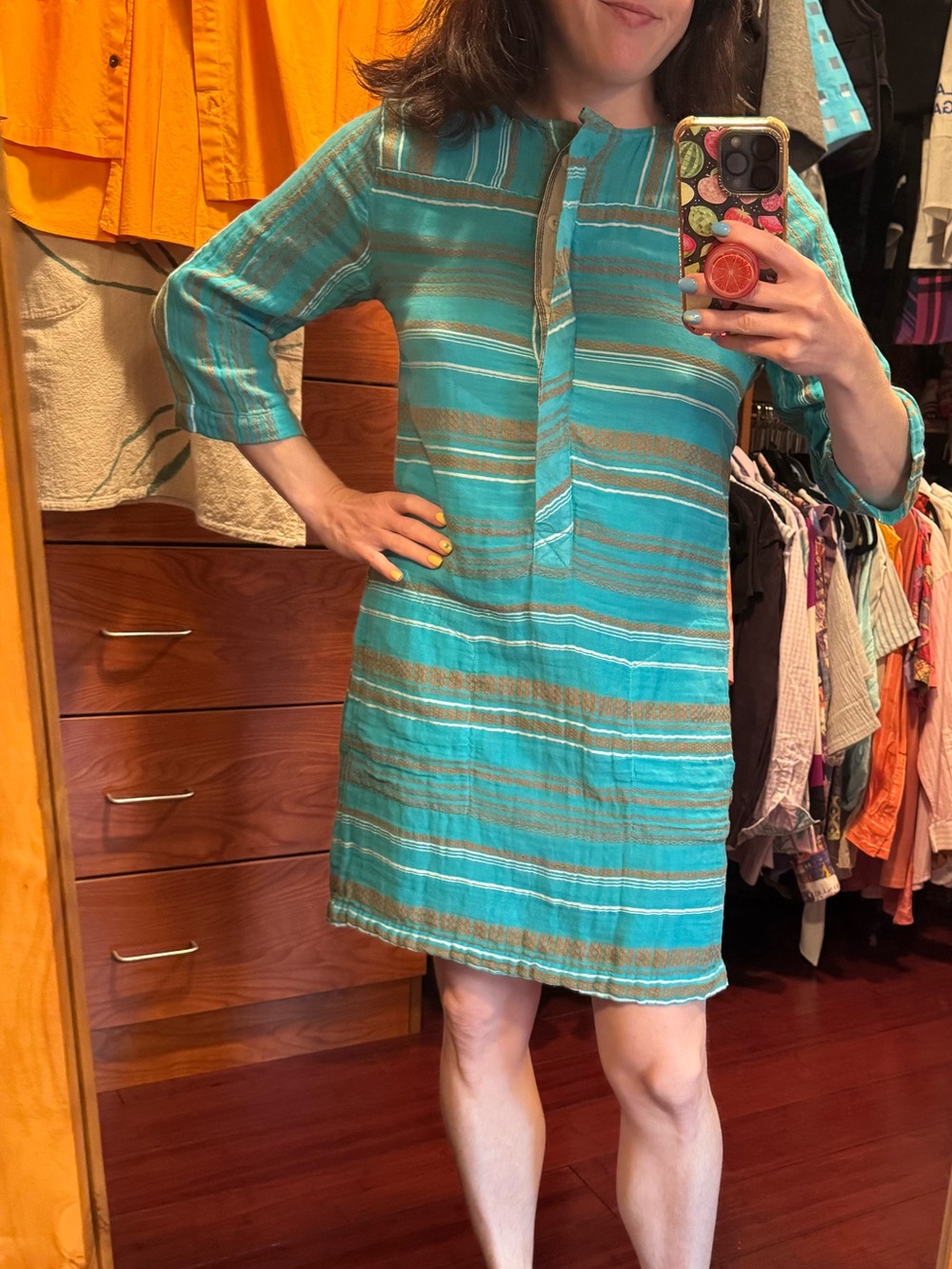 Ace & Jig Turquoise Striped Mini Dress